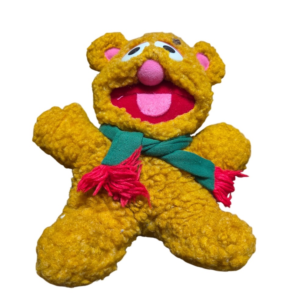 Vintage 1987 Jim Henson Muppet Babies Baby Fozzie Bear Plush Scarf 8" Kidcore